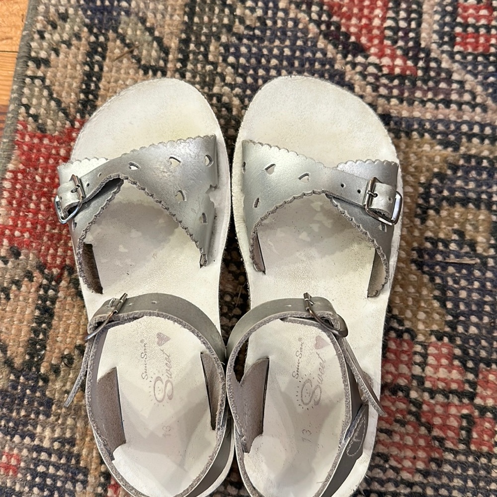 Sun San silver sandals size 13